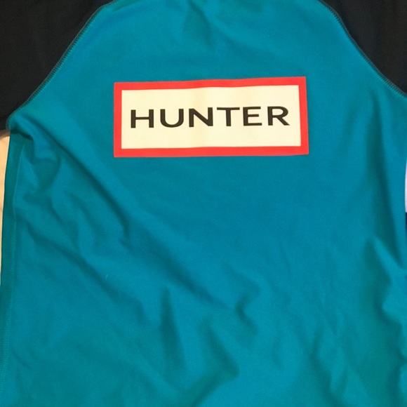 Hunter brand Youth medium swim top blue and navy - Picture 1 of 3